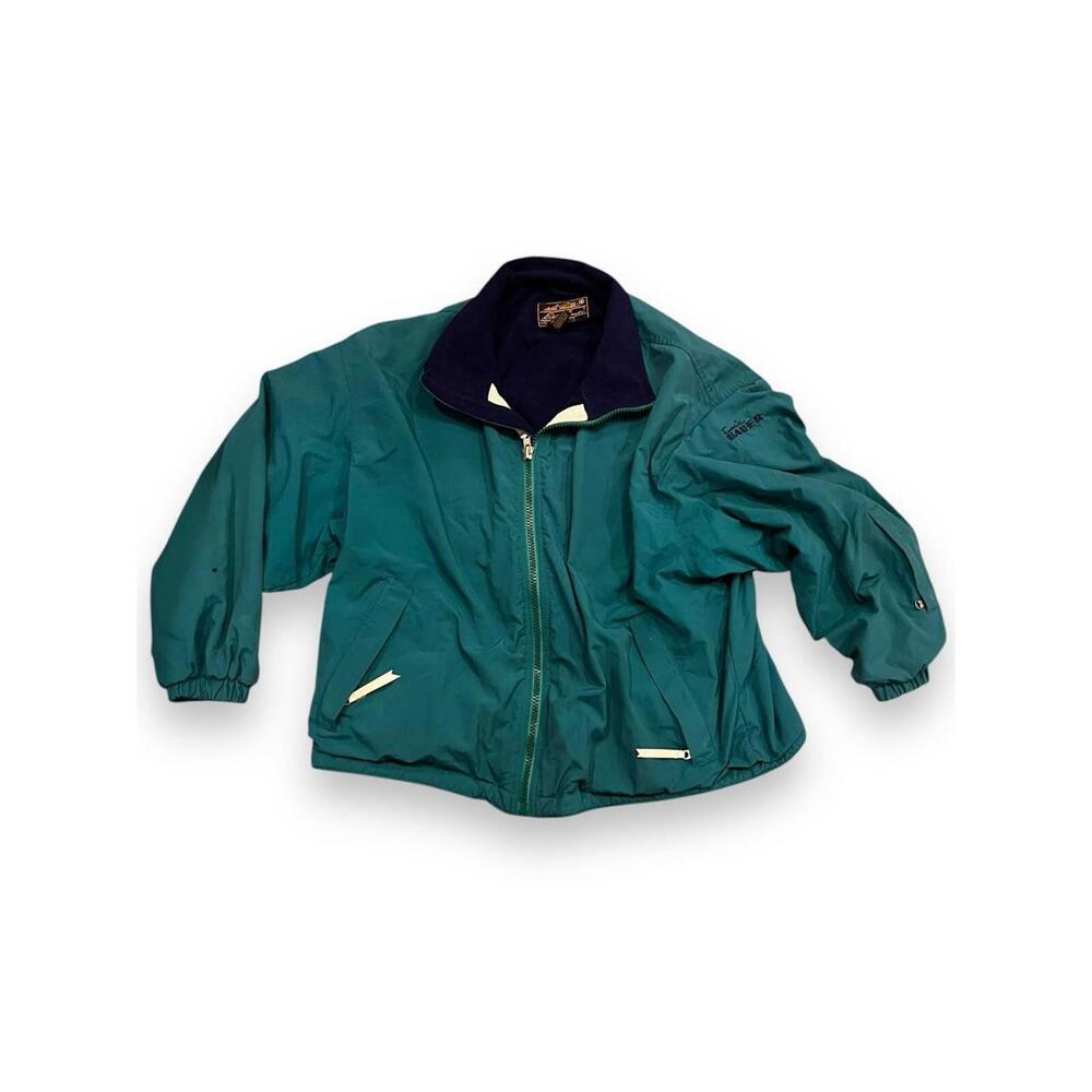 VTG Eddie Bauer Women's Teal Coat Zip Jacket Size L Large‎ Made in USA